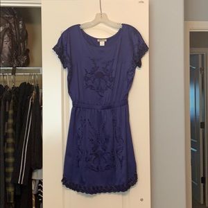 Blue Cinch Waist Dress